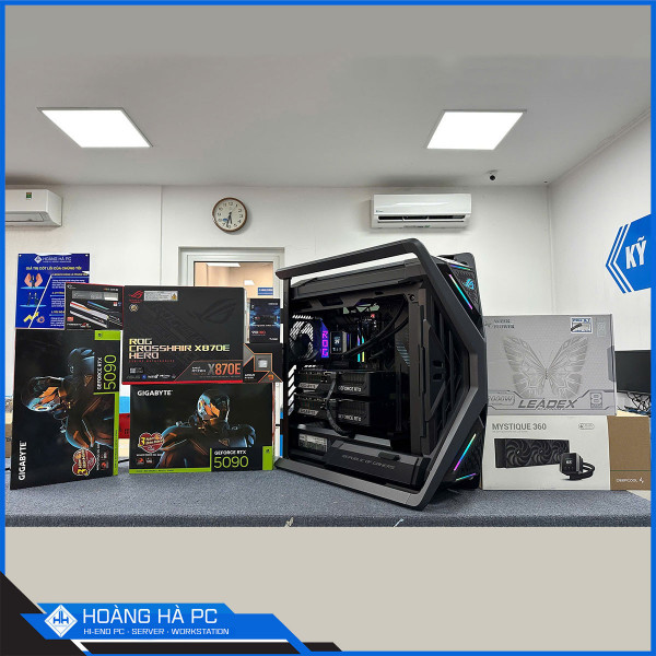 AI PC ĐẸP RYZEN 9 9950X | 128G | DUAL NVIDIA RTX 5090 32GB